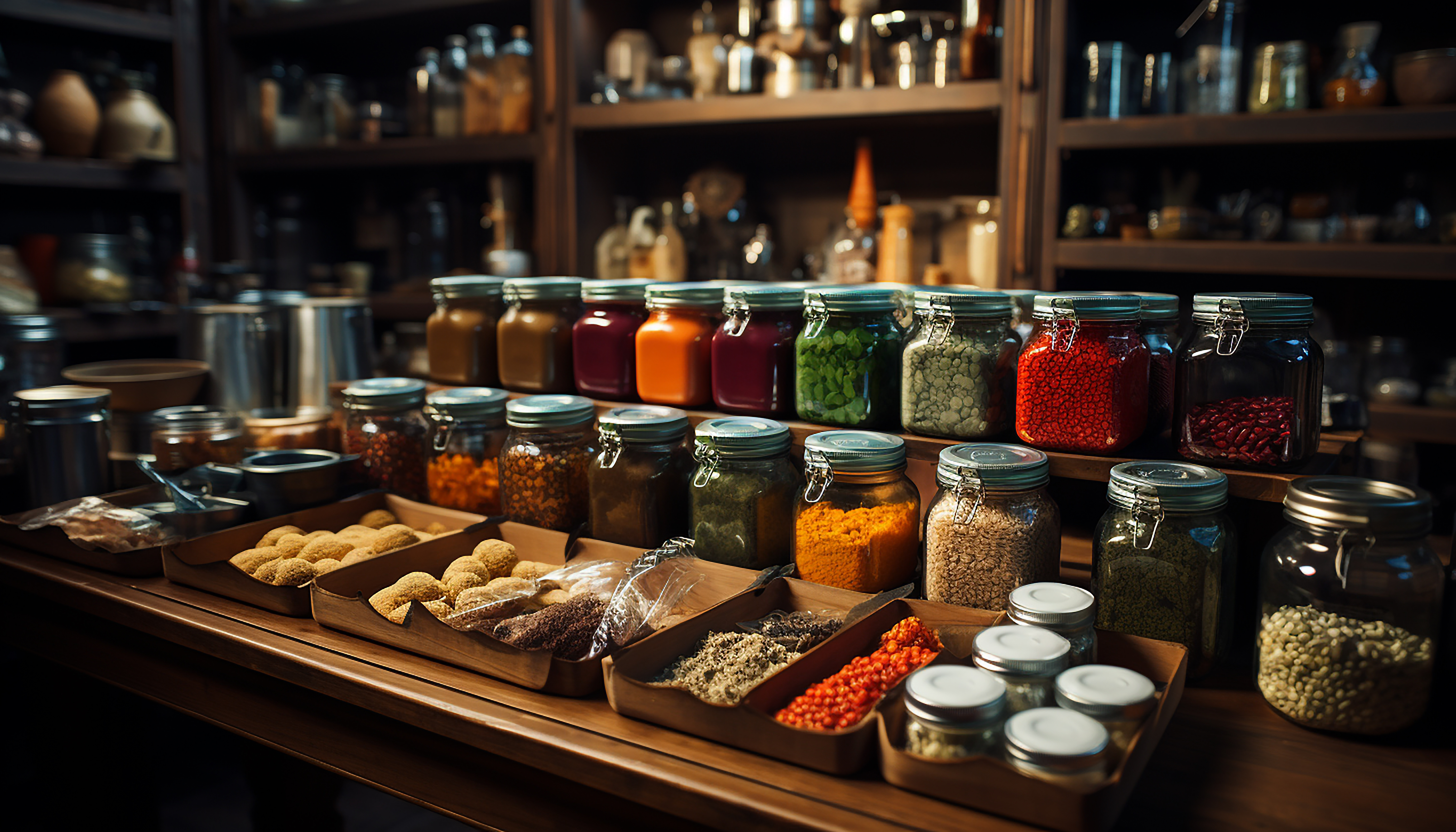 Healthy eating variety of organic vegetables in a large jar generated by artificial intelligence